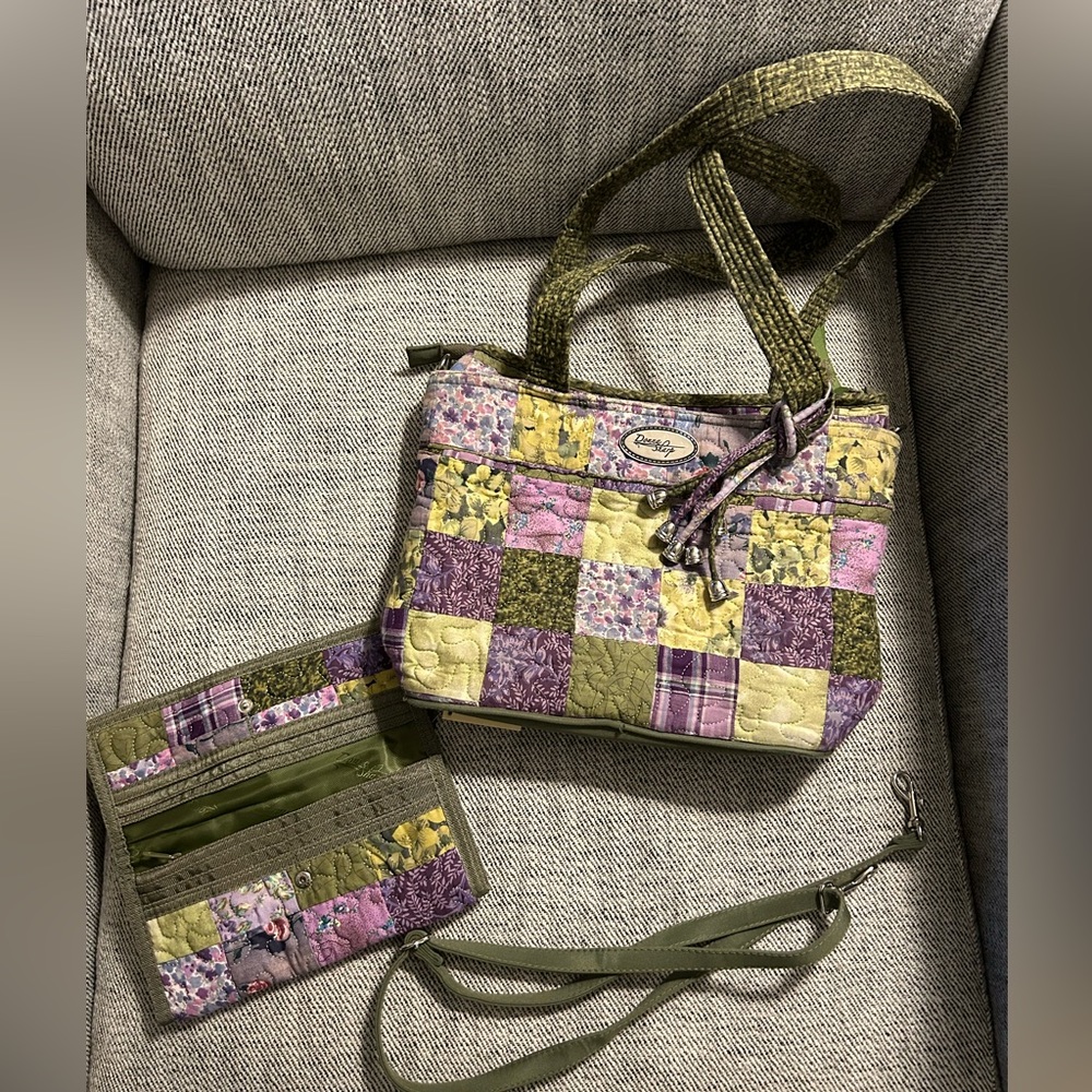 Purple and green floral Shoulder bag